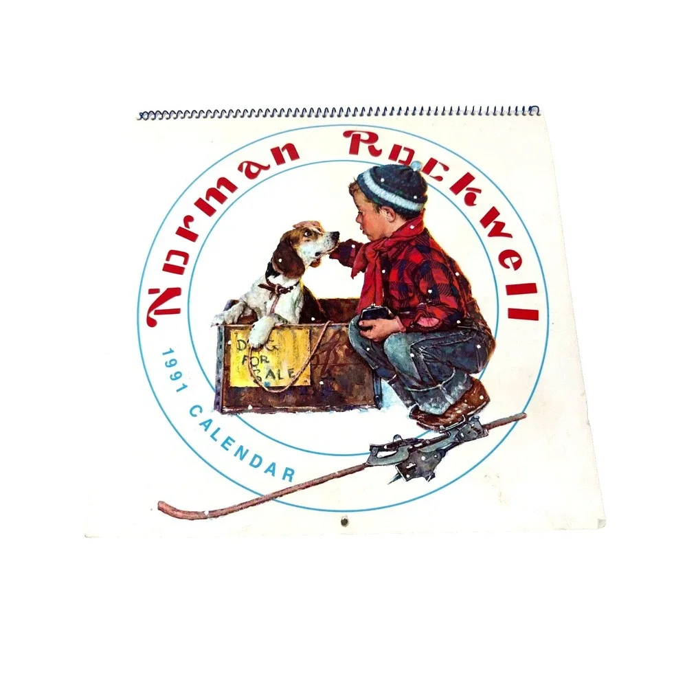 Vintage Norman Rockwell Wall Calendar 1991 Art Work 11x11 USA Hoyle products